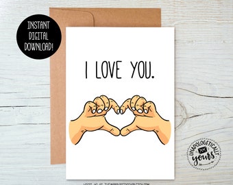 I Love You Printable Valentine Love Relationship Anniversary Card