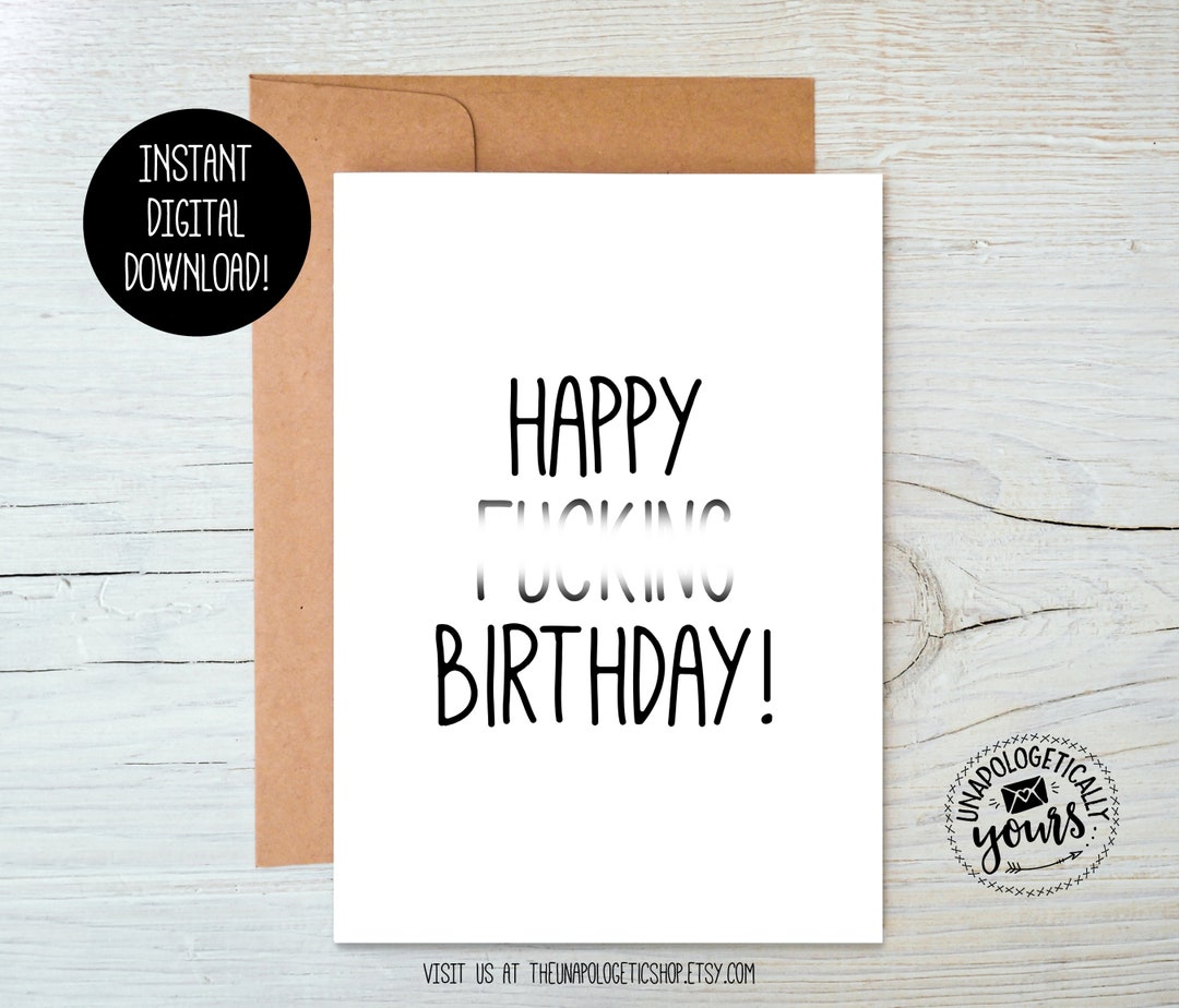 Happy Birthday Printable Funny Birthday Card - Etsy