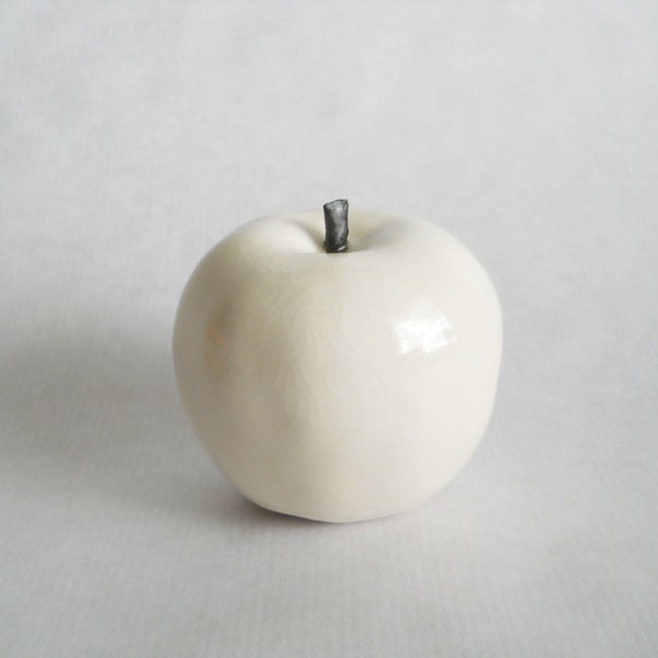 Apple white fruits sculpture, ceramics and pottery