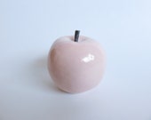 Apple, Ceramic sculpture, apple fruits sculpture, pink, Lovely pastel home decoration, Ceramics and Pottery