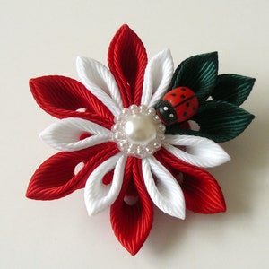 Men&#39;s Flower Lapel Pin. Kanzashi  fabric flower brooch . Kanzashi flower lapel pin. Boutonniere lapel pin. Handmade Wedding Boutonniere.
