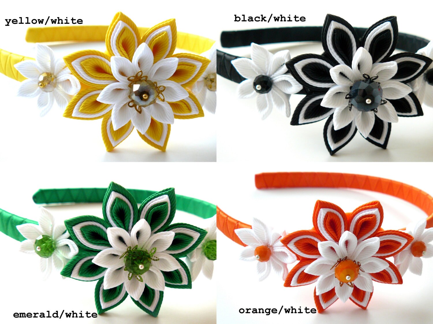 人気の新作 Kanzashi COLORS-PICK. MORE Fabric Etsy - Headband. Flower ヘアアクセサリー