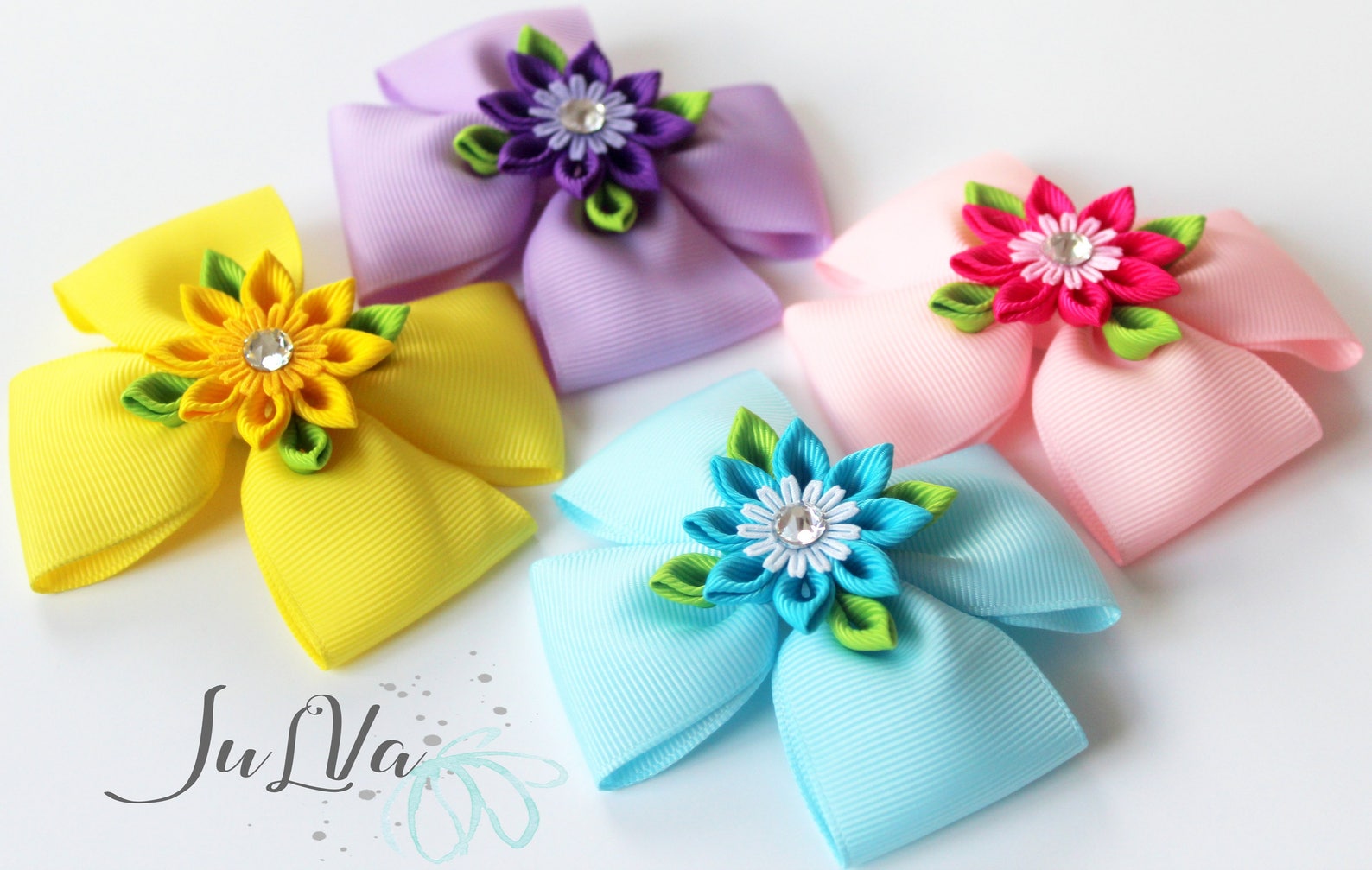 Pink Flower Baby Hair Clip, Pink Bow Girl Hair Clip, Girl Hair Bow ...