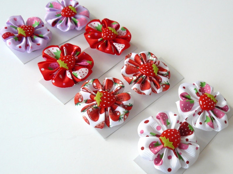 Two Alligator Hair Clips. Small Flower Hair Clips. Girls Hair Etsy