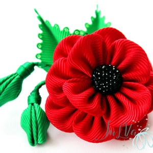 Broche de solapa con flor para hombre. Broche de amapola roja. Broche de amapola roja. Broche de solapa con ojal. Broche de boda hecho a mano.