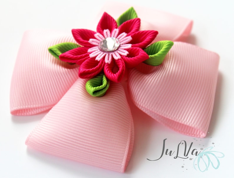 Toddler Hair Clip Infant Hair Clip Pink Flower Baby Hair Clip Baby Barrette Pink Bow Girl Hair Clip Girl Barrette Girl Hair Bow