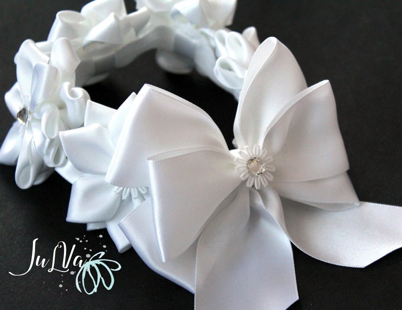 White Kanzashi Hair Bun Wrap. Flower Crown Bun Wrap. White Flower Bun Wrap.Flower Bun. Ballet Headpiece. Ballet Floral Crown image 2