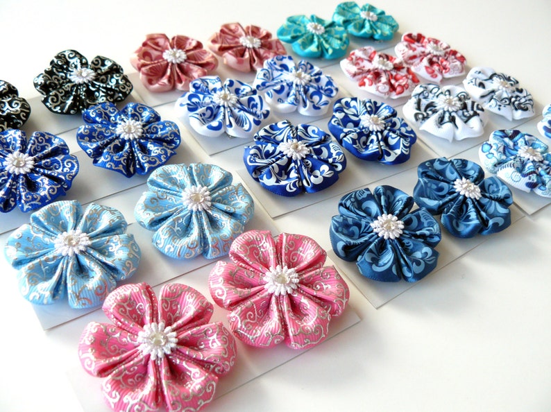 Two Alligator Hair Clips. Small Flower Hair Clips. Girls Hair Etsy