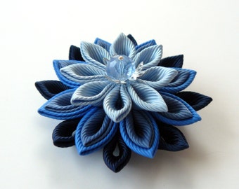 Boutonniere lapel pin. Men&#39;s Flower Lapel Pin. Kanzashi  fabric flower brooch . Kanzashi flower lapel pin. Handmade Wedding Boutonniere.