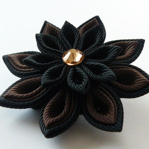 Handmade Wedding Boutonniere. Men&#39;s Flower Lapel Pin. Kanzashi  fabric flower brooch . Kanzashi flower lapel pin. Boutonniere lapel pin.
