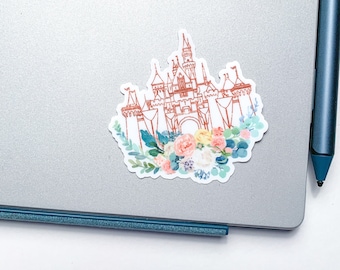 Rose Gold Castle Vinyl Sticker, Disneyland Castle, Disney Sticker, Disney Vinyl