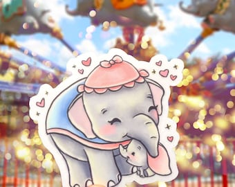 Elephant Hug Vinyl Sticker
