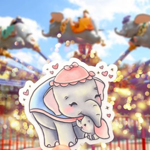 Elephant Hug Vinyl Sticker