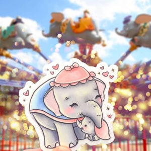 Elephant Hug Vinyl Clear Sticker