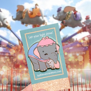 Elephant Hug Enamel Pin, Dumbo, Mrs. Jumbo, Chibi Elephant, Kawaii