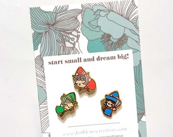 Mini Fairies Pin Set, Fantasy Pin