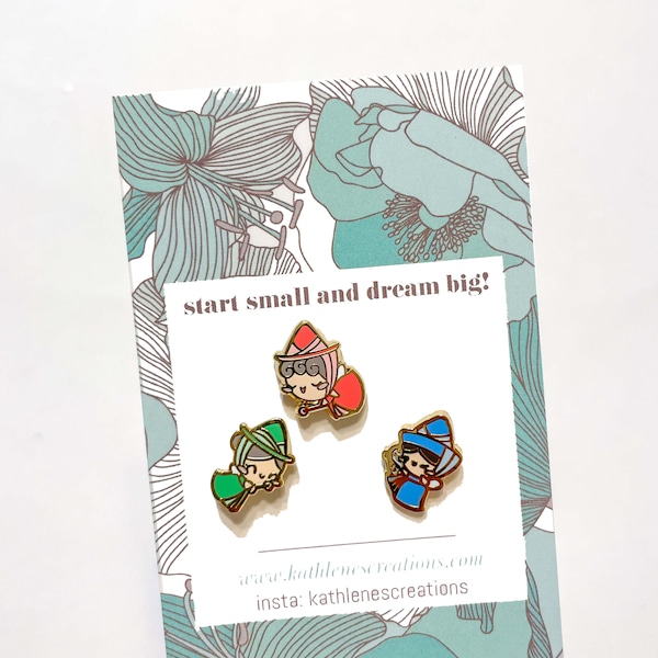 Mini Fairies Pin Set, Fantasy Pin