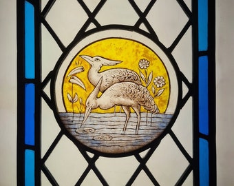 Stained Glass, window, Birds, hand painted, ref: Victorian Edwardian style Bird