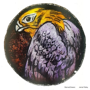 Vetrata, Aquila, Falco, Falco, Araldica, Stile Neogotico, RmJun21-4