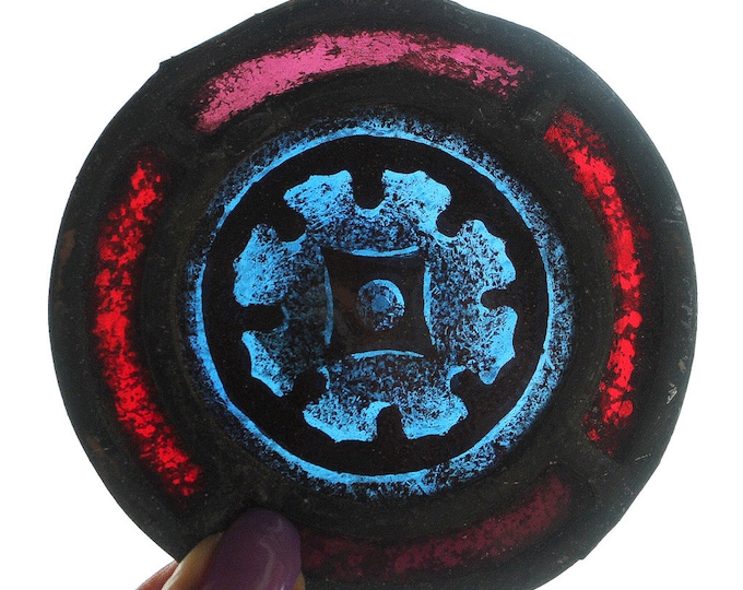 Antique Stained Glass Roundel, Hand Painted, Leaded, Gothic Revival ...