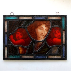 Stained Glass window, 'Holding your Love' Panel, Leaded, Ready to Hang, 250x346mm 13.6x9.75inch, Ref: My Little Angels image 5