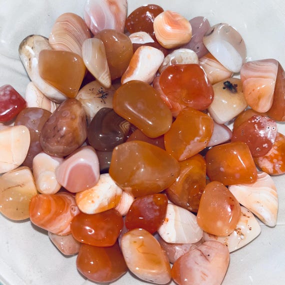 Peach Botswana Agate Tumbled Stone Apricot Agate Tumbled Stones