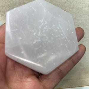 Selenite Polished Hexagons plate