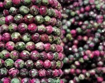 AAA+ Faceted Ruby Zoisite Bracelet