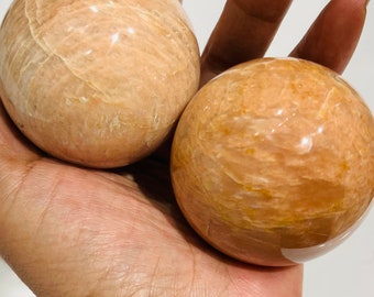 Peach Moonstone Spheres