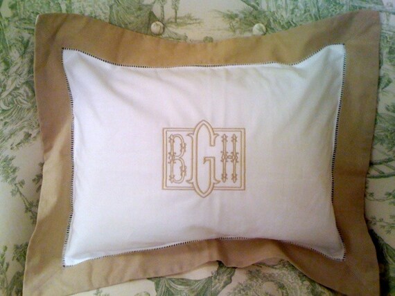Items similar to Monogrammed Bed Pillow on Etsy