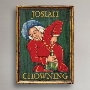 Chowning Tavern Sign Williamsburg Art Pub Sign Tavern Antique Colonial American Art Sign - Large Repro of Hand Painted Original Art