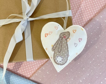 Embroidered Bunny Lavender Heart