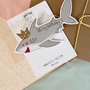 Shark Embroidered Birthday Badge
