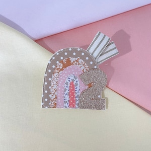 Rainbow Birthday Badge Custom Age