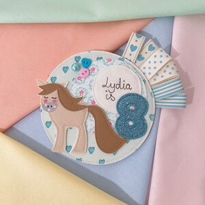 Custom Embroidered Horse Birthday Rosette
