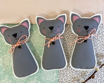 Embroidered Lavender Halloween Cat Decoration