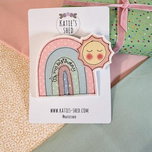 Rainbow Embroidered Birthday Badge