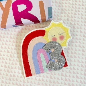 Personalised Rainbow Badge Age Birthday Badge