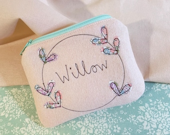 Custom Name Embroidered Purse