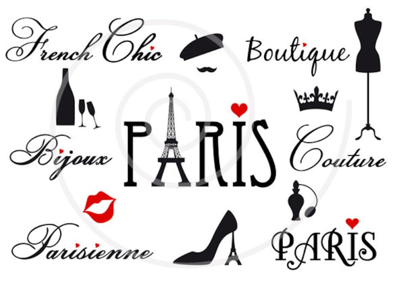 Download Paris digital clip art set Eiffel tower clipart 23 photo | Etsy