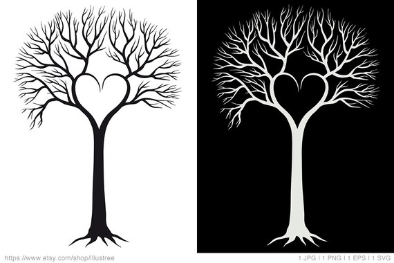 Heart tree svg wedding tree svg love tree wedding | Etsy
