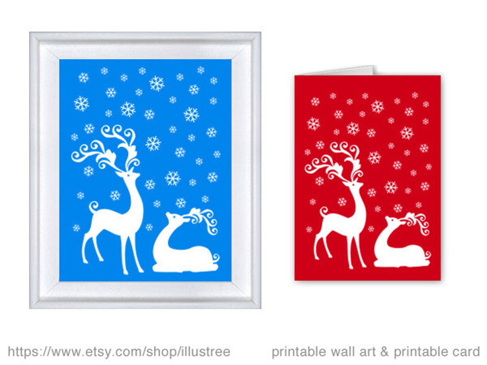 Printable Christmas Card 8x10 Print Wall Art Digital Clip | Etsy