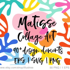 Matisse Style SVG BUNDLE: 90+ Organic Shapes (PNG, vector eps, cutting files)