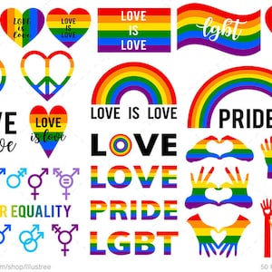Love is Love Clip Art Rainbow Heart LGBT Gender (Instant Download) - Etsy
