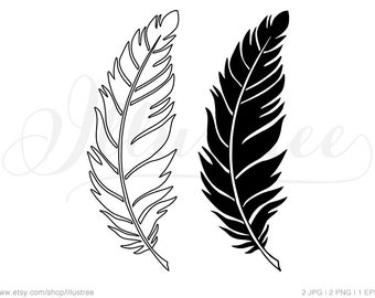 Feather SVG, digital clip art, JPG, PNG, cut file for cutting machines, scrapbooking, cardmaking, commercial use, instant download
