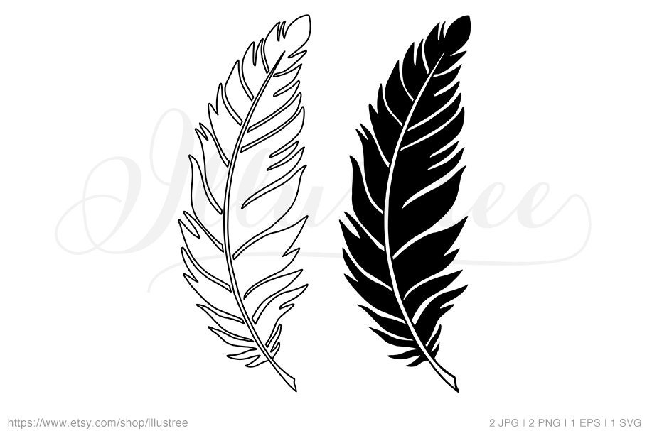 Feather SVG Digital Clip Art JPG PNG Cut File for Cutting Etsy