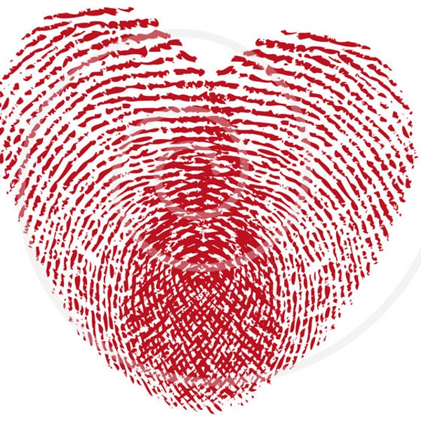 Fingerprint heart, printable card, wedding invitation, wedding anniversary, wedding gift, art print, wall art, digital clipart, download