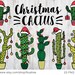 Cactus Christmas trees for Christmas cards, cacti digital clip art, Santa Claus, Santa hat, commercial use, PNG, EPS, SVG, instant download 