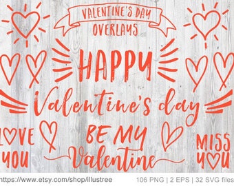 106 Valentine's day clip art for cards, red and white photo overlays, scrapbooking, card making, commercial use, PNG, EPS, SVG, download