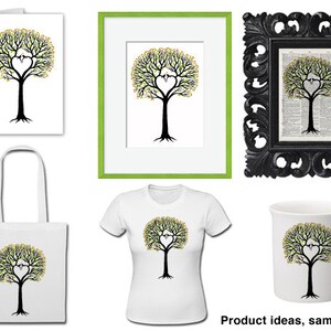 Heart Wedding Tree, Wedding Invitation, Guest Book, Wedding Anniversary ...